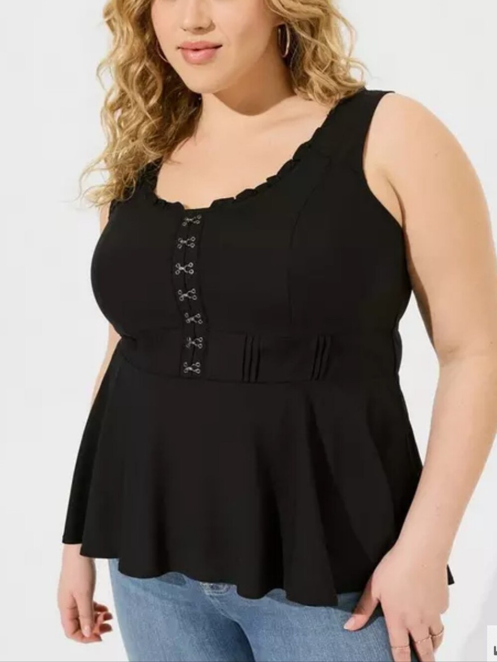 Torrid Black Challis Corset Top Size 1